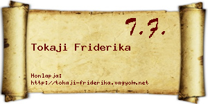 Tokaji Friderika névjegykártya